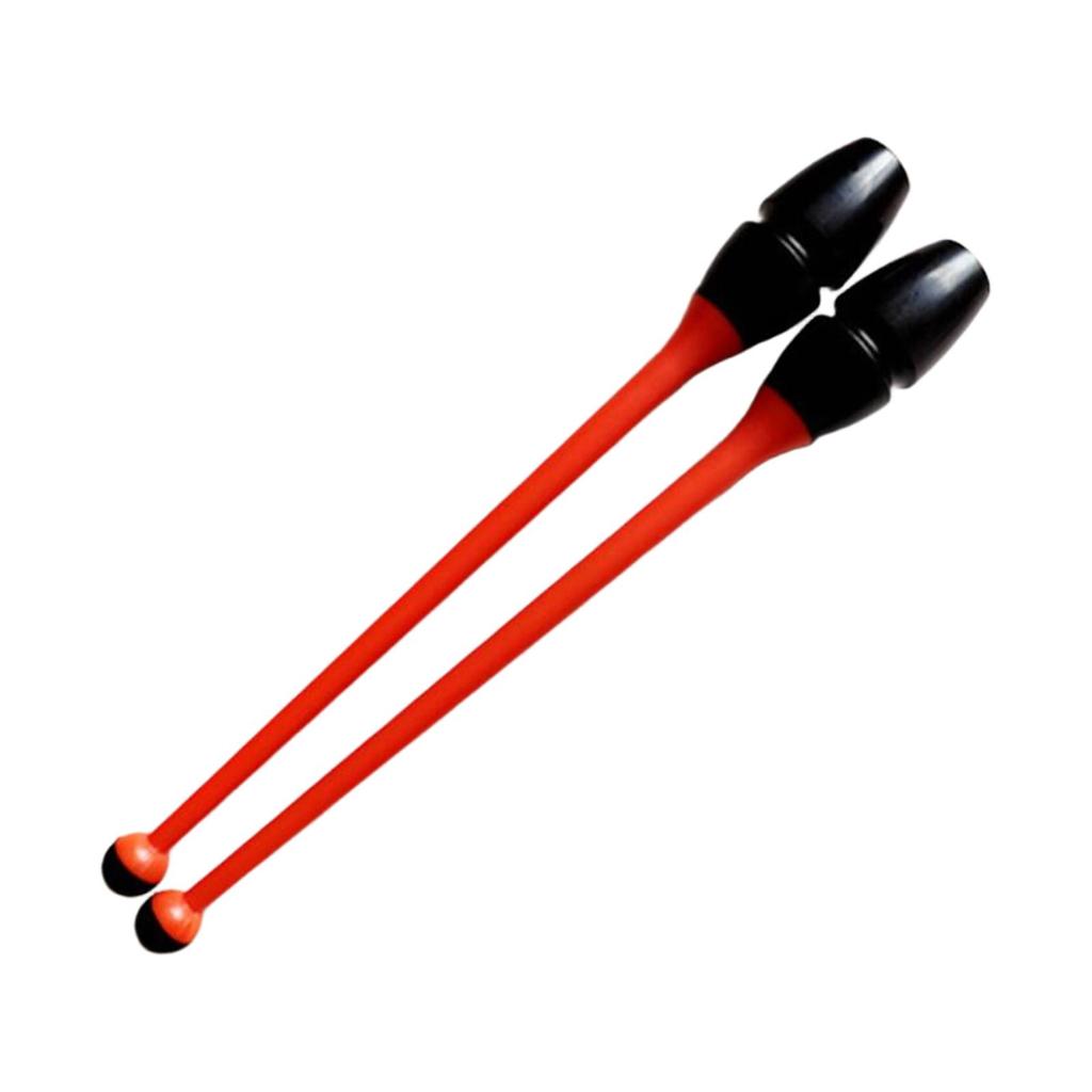 2 Pieces Gymnastics Stick Clubs Dance Exercise,for Children Adult,14.17" Length,Rubber Rhythmic Training Equipment Fitness Props