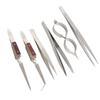 6pcs Self-Locking Jewelry Tweezer Straight/Curved Tip Cross Lock Tweezers  Jewelry Making