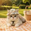 Cat Hat for Outdoor Activities Beach Hat Summer Cap with Ear Holes Adjustable Pet Breathable Sun Protection Cats Small Dogs Hiking