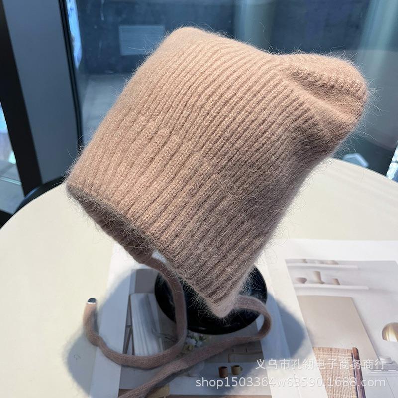 Women S Cute Plush Cat Ear Knit Hat Winter Warm Beanie Cap