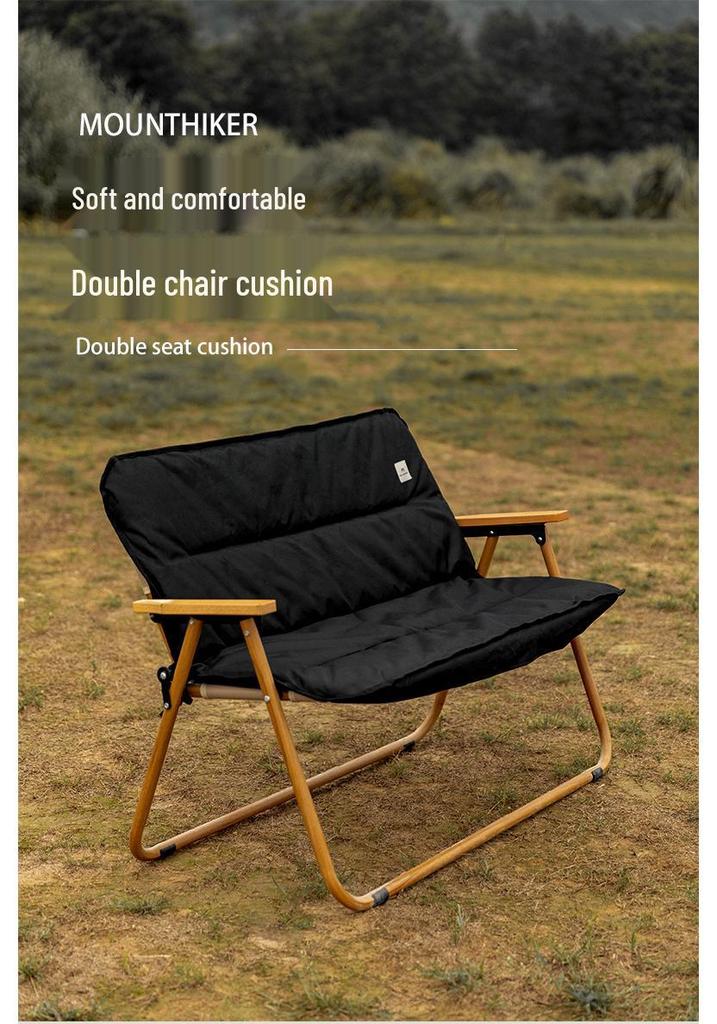 Mountain Outdoor Double Camping Chair with 600D Oxford Cushion - Soft, Comfortable, and Thick Silk Cotton Filling.