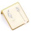 Temperament Gold-plated Diamond Asymmetrical Angel Wings Earrings Simple Versatile Imitation Pearl Earrings No Earrings Women