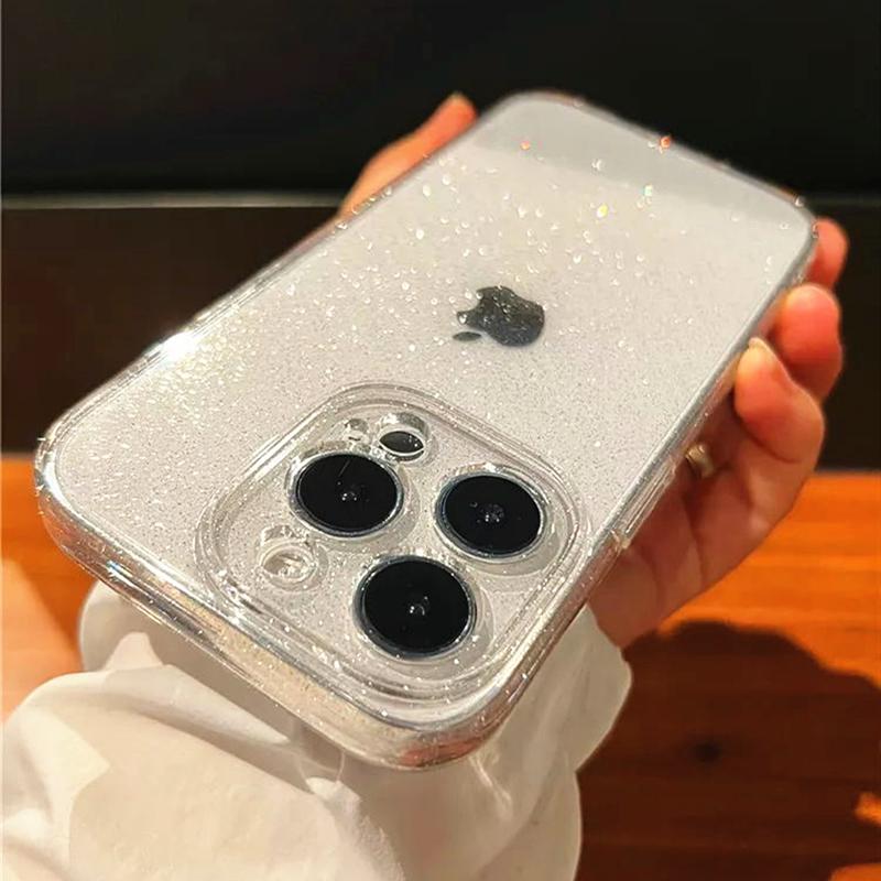 

Роскошный Блестящий Прозрачный Чехол для Телефона для iPhone 16 pro Max 15 14 13 12 11 X XR XS 7 8 Plus SE Мягкая Прозрачная Силиконовая Накладка For iPhone 16 pro