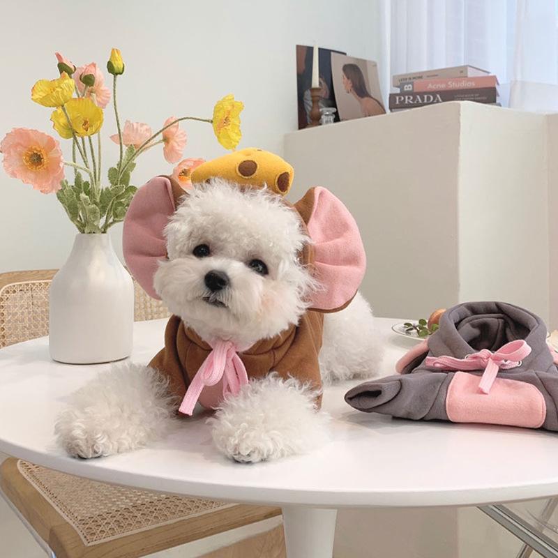 Spring and Autumn Thin Three-dimensional Mushroom Sweater Dog Clothes Funny Transformation Cat Small and Medium Dog Pet Dog Clothes