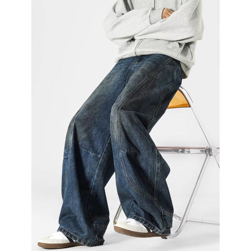 JYL Unisex Bootcut Jeans New Vintage 3D Spring Couple Relaxed Denim