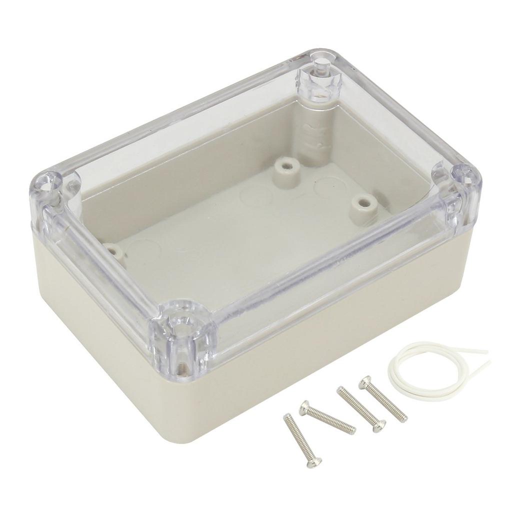 ABS Plastic Junction Box, Dustproof Waterproof IP65 Electrical Box - Universal Project Enclosure Grey, with PC Transparent/Clear Cover