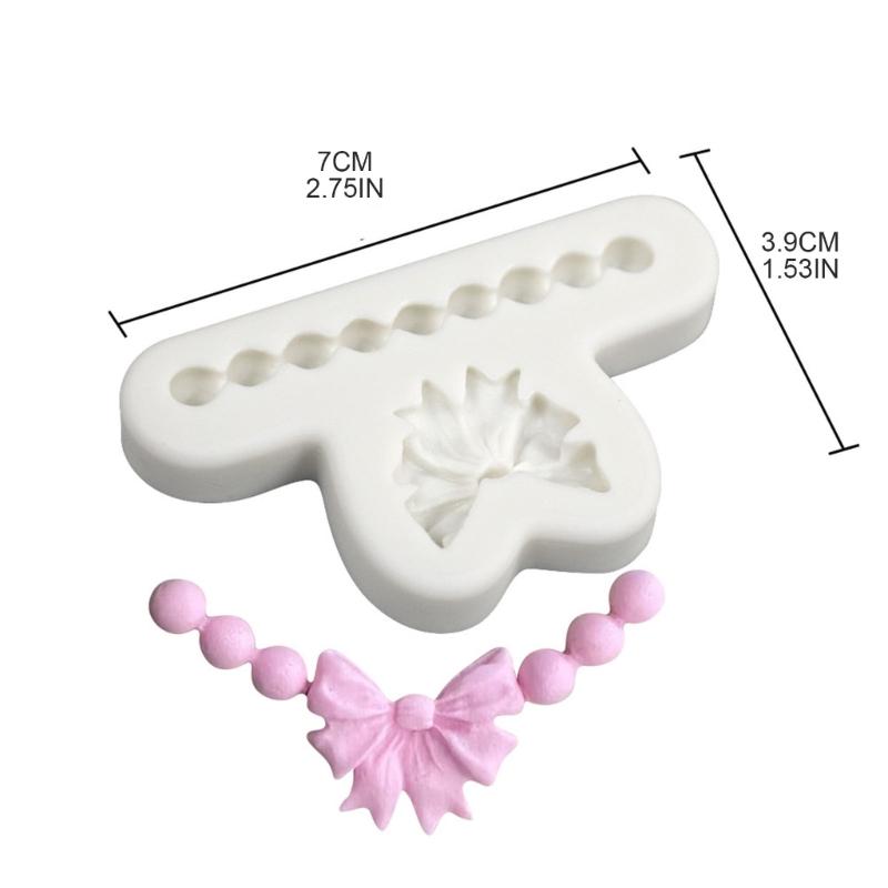 Silicone Chocolate Moulds Fondant Mold Bowknot Pearl Necklace Shape Silicone Material Household Baking Mould Baking Tool