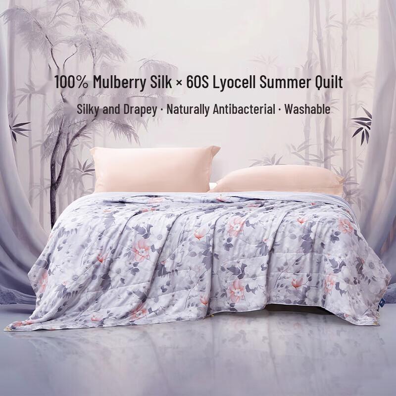 FUANNA Cooling Tencel Mulberry Silk Summer Quilt