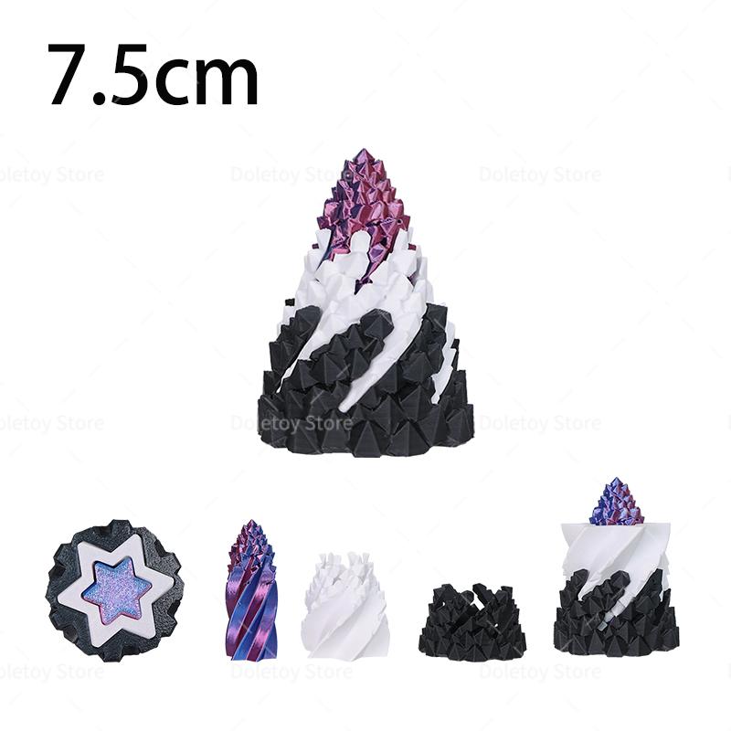 3D Printed Impossible Stone Passthrough Plaything Helix Spinning Pressure Reducing Plaything Pass Through Pyramid Vortex Thread Illusion Plaything