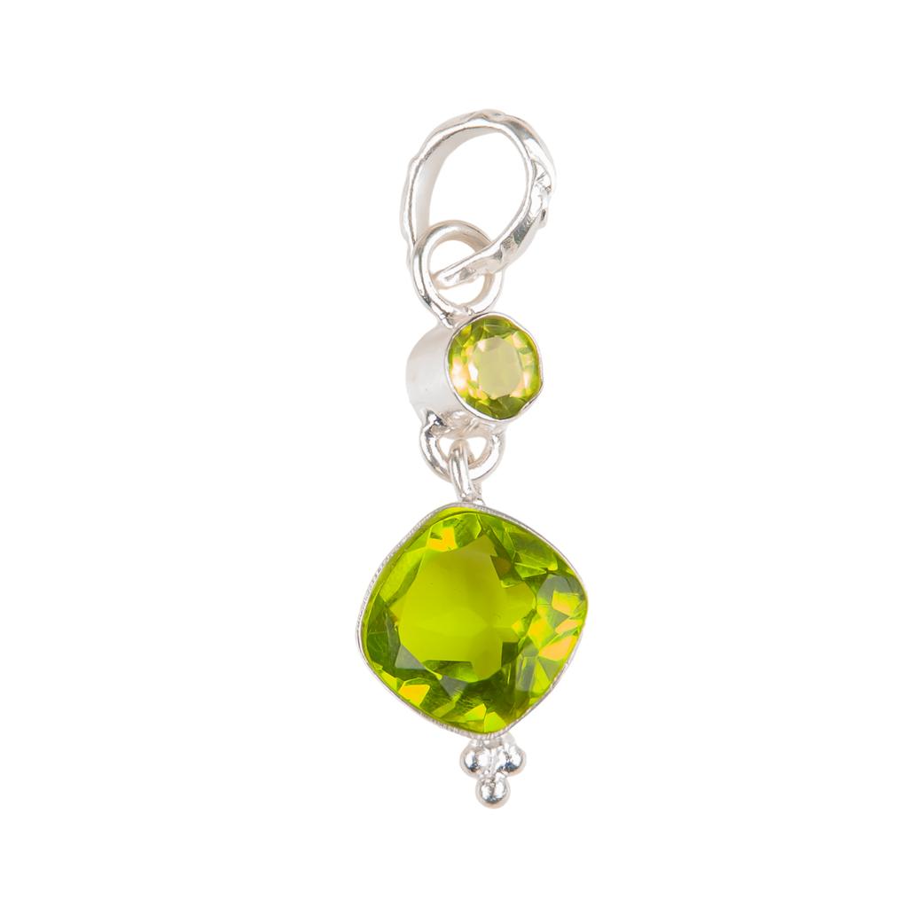 Peridot Gemstone 925 Sterling Silver Jewelry Handmade Pendant 1.60" Gift For Mom PP-9-4