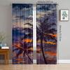 Coconut Tree Printed Curtains Pole Bag Christmas Decorations Daily Home Room Made Of Polyester