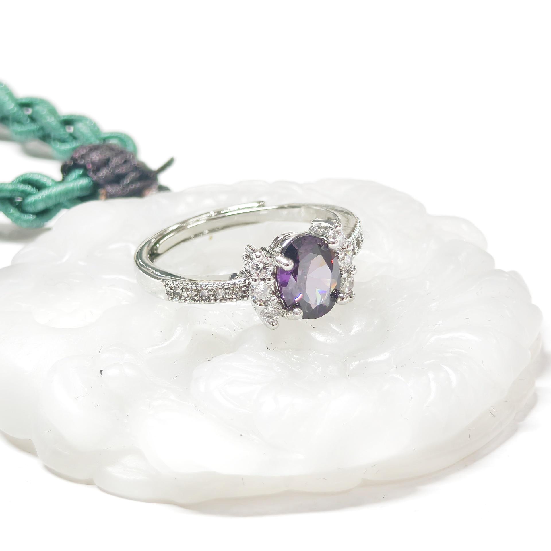 Gesi En Luxury Zirconia Oval Ring - European & American Fashion Accessory One Size