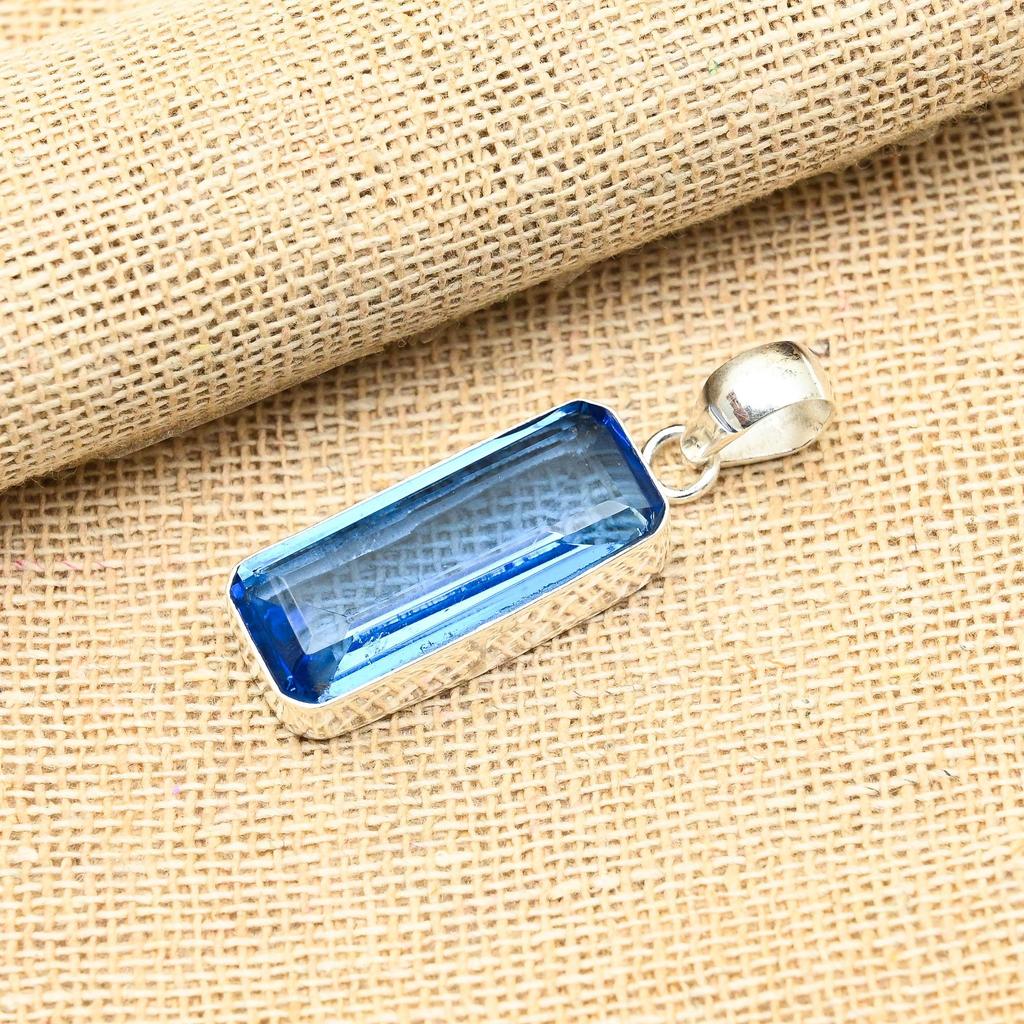 Tanzanite Gemstone 925 Sterling Silver Jewelry Handmade Pendant For Wedding Gift