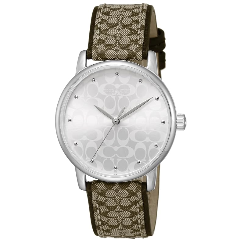 

[coach] watch GRAND ground silver dial stainless steel canvas/leather quartz Quartz 28MM Watch 14503405 ladies brown [product]