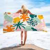 Floral Scenic Pattern Beach Towel, Digital Printing Thin Quick-Dry Anti-Sand Microfiber Lightweight for Swim Yoga Travel Gym Gif