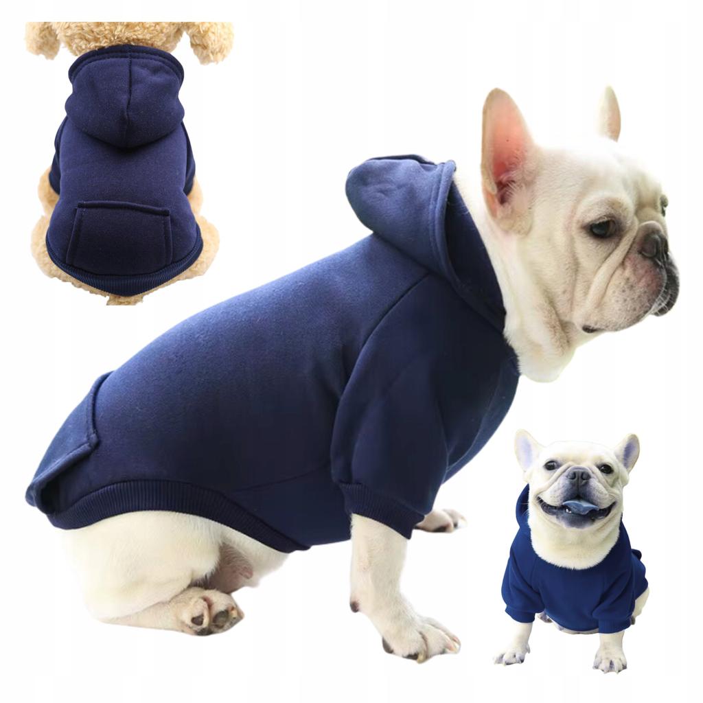 Dog Clothes Vest Jacket Sweatshirt With Hood Insulated Size S