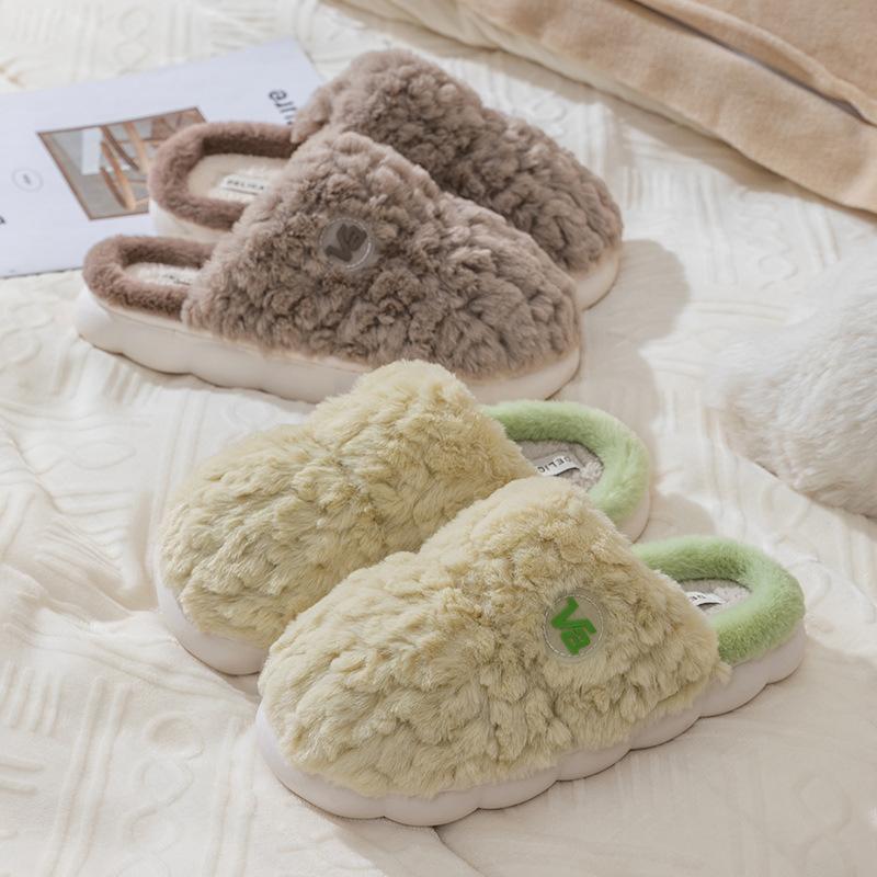 

Cotton slippers women s spring and autumn winter home use indoor non-slip thick-soled confinement shoes home warmth couple men 44-45 [Suitable for sizes 43-44]