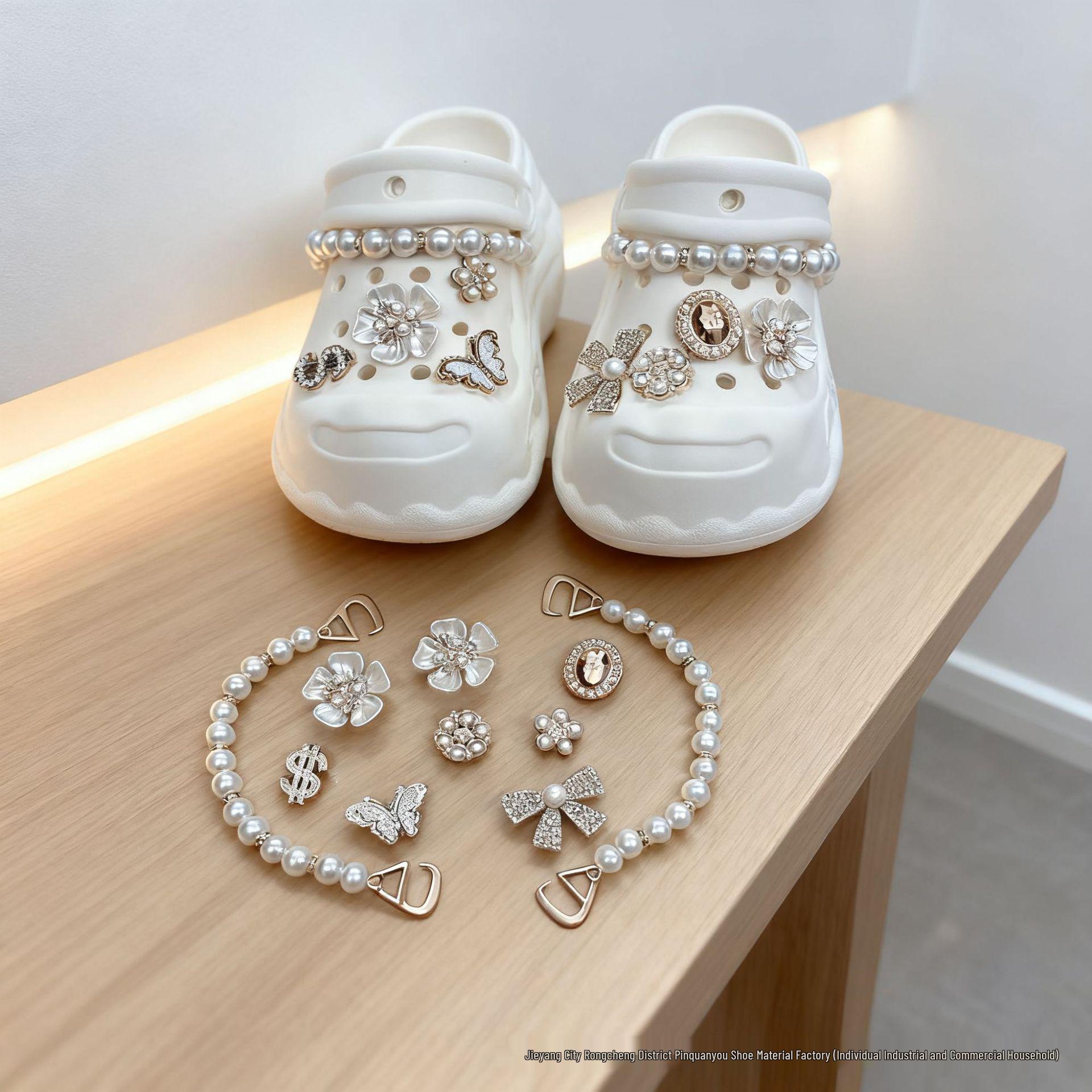 

Pearl Rhinestone Flower Shoe Decoration Set - DIY Shoe Accessories