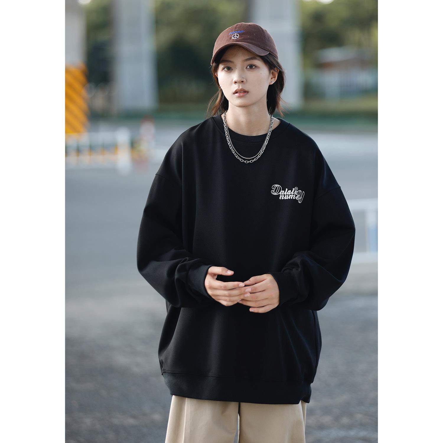 

Осенний новый свитер с круглым вырезом, мужская модная универсальная свободная спортивная куртка с длинным рукавом и принтом 5XL