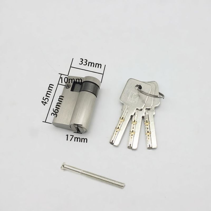 45MM Brass Half Lock Cylinder an Profile Single Side Knob Operated Security Core Replacement Door Hardware Accessory