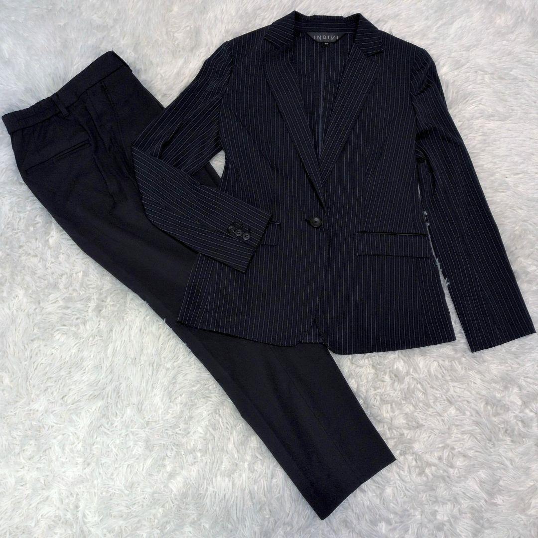 INDIVI PLST Coordination Set Navy Striped Washable