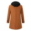 Autumn and Winter Thickened Hooded Fake Two-piece Mid-length Woolen Coat with Cotton Solid Color Slim Windbreaker Jacket