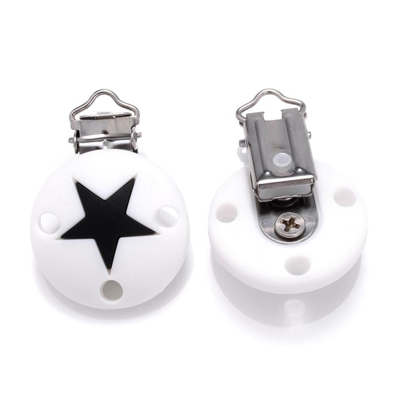 3Pcs Silicone Pacifier Clip Star Heart Round Silicone Clips for DIY Pacifier Chain Accessories Baby Soother Nursing Dummy Holder