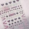 Colorful Five-pointed Star Gird Polka Dot Line Bowknot Cherry 5D Shiny Nail Art Stickers Self Adhesive Decoration Manicure Decal