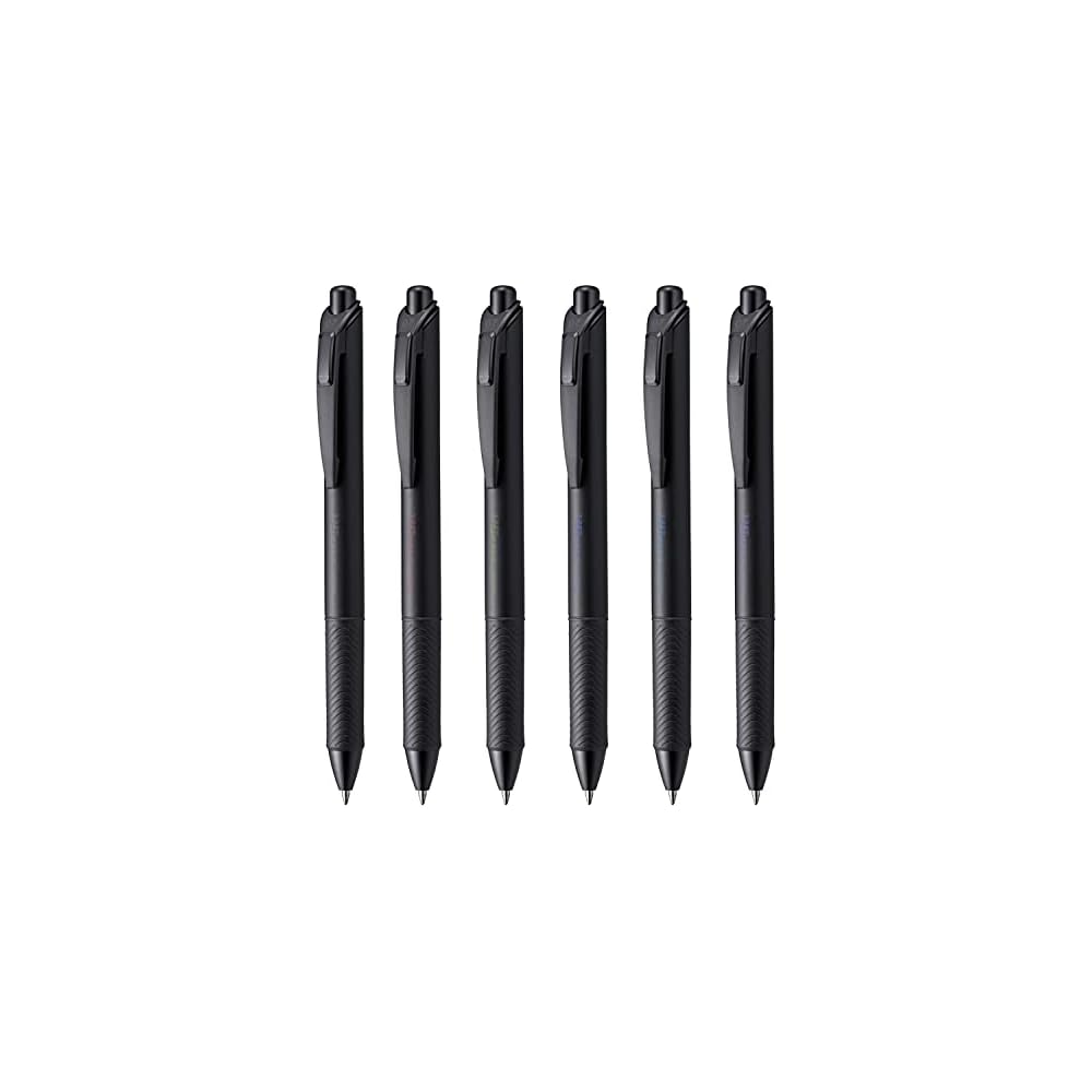 Pentel EnerGel Gel Ink Ballpoint Pen 0.7mm Black Barrel 6 Color Set