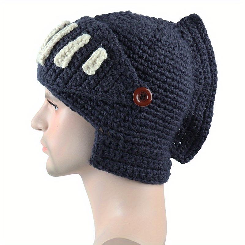 Unique Hand-Knitted Vintage Acrylic Skullies&Beanies with Cozy and Warm Knitted Visor Mask Design for Men Winter Cap,funny Gifts