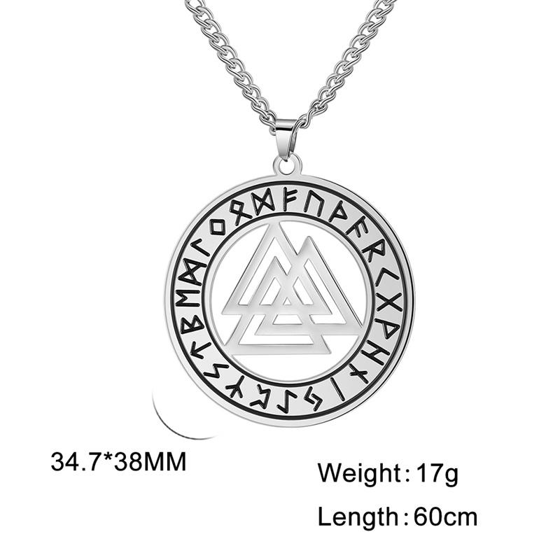 Vintage Viking Rune Compass Pendant Necklace for Men Stainless Steel Jewelry Gifts Collar Hombre Amulet Accessories