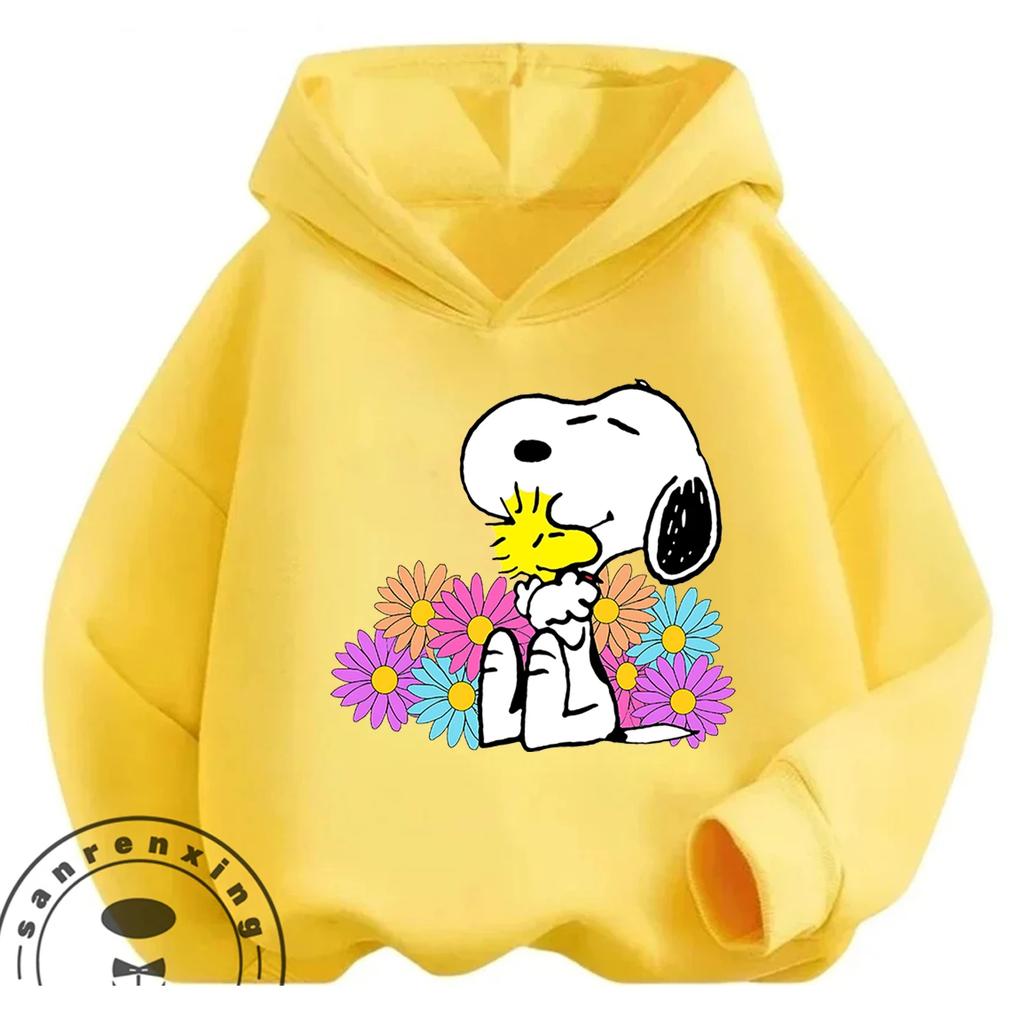 Soft Casual Hooded Sweatshirt Cute Cartoon Winter Trendy Kids Hoodie Snoopy 3 14 Years