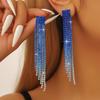 Boucles d'oreilles Clous Géométriques Longues à Franges Incrustées de Diamants Moyen-Orient Luxe Léger Boucles d'Oreilles Haut de Gamme Boucles d'Oreilles au Tempérament Exquis