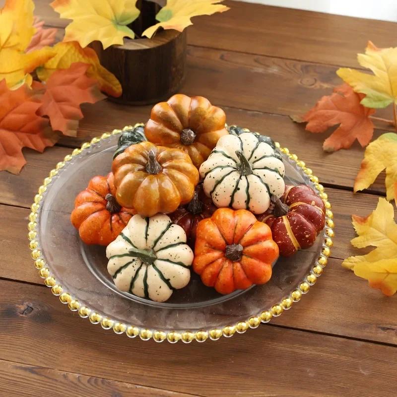 1pc Mini Artificial Halloween Pumpkin Decor Simulation Vegetable DIY Craft Home Party Decoration Prop