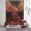 Starry Sky Patterned Flame Phoenix Tapestries Wall Decor for Living Room And Bedroom Dreamy Atmosphere Decorative Artwork