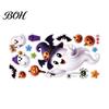 Festive Party Glass Supplies Halloween Witch Hat Ghost Window Clings, Spiders Bat Pumpkin Spooky Ornaments Stickers for Home Holiday Store Decoration