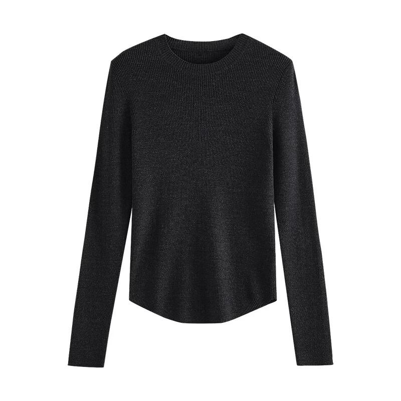CHUYU Women's Wool Blend Slim Fit Crew Neck Long Sleeve Pullover