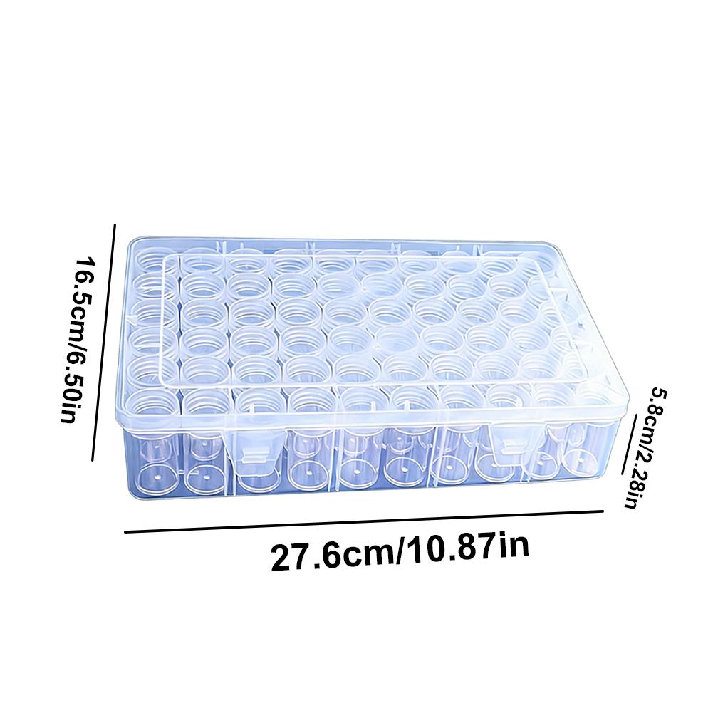 Clear Plastic Diamond Painting Storage Box- 24/48/60 PCS Round Jars W/ Organizer Case Easy View Portable Cross Stitch Accessory