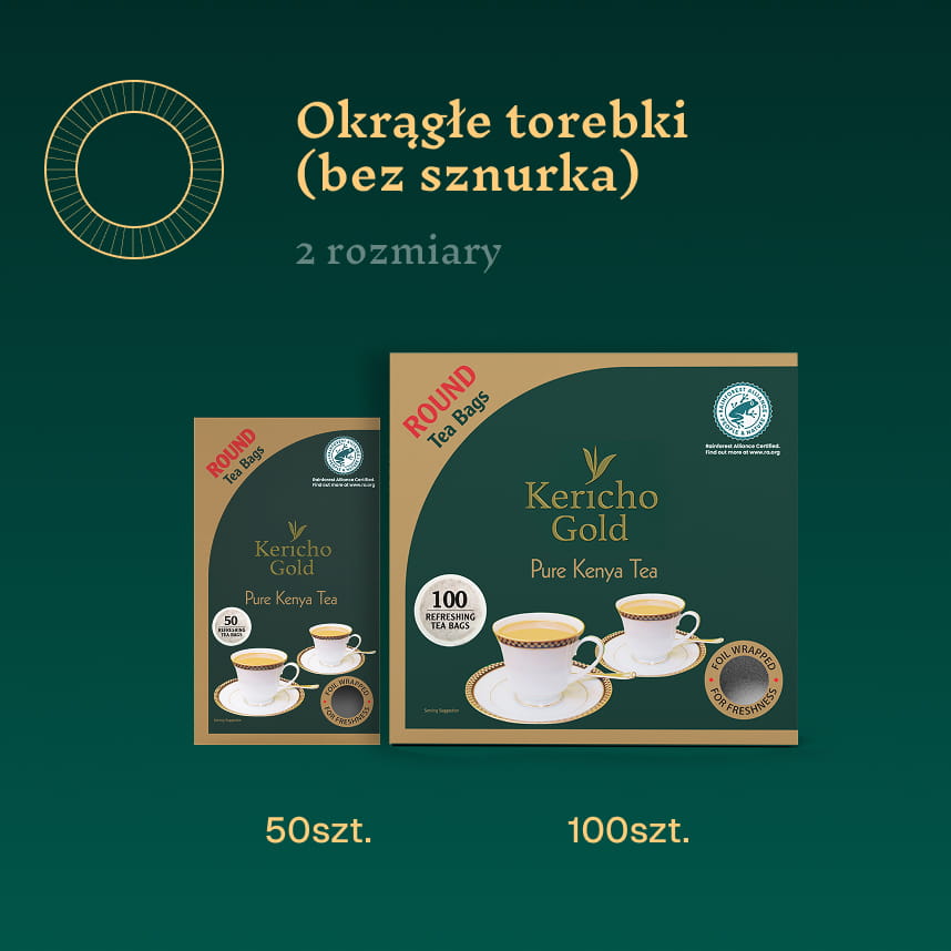 Kericho Gold Black Tea 100 Pcs Round Tea Bags