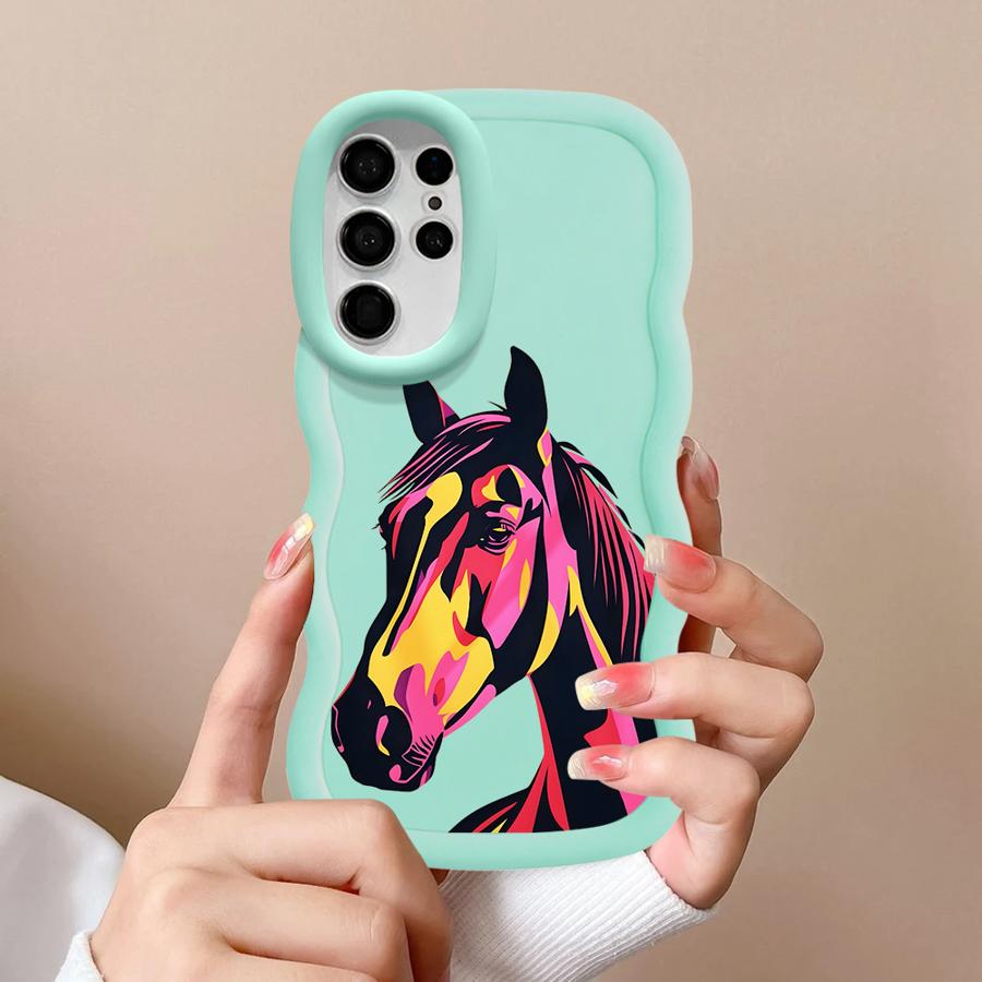 Soft Phone Cover Case for Samsung Galaxy S24 S20 FE A25 S22 Ultra S23 Plus S21 A26 S25 A54 A36 A24 A34 A55 A35 Cool Horse