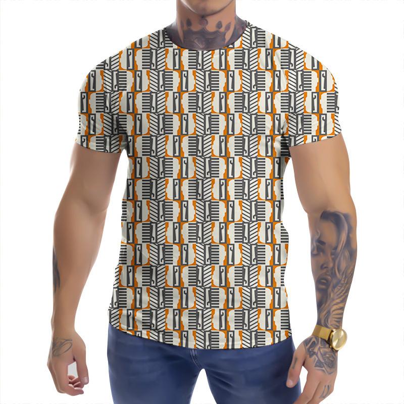 New Summer European and American Fashion New Personalized Printed Men's Wear Street Leisure Sports 3D T-shirt