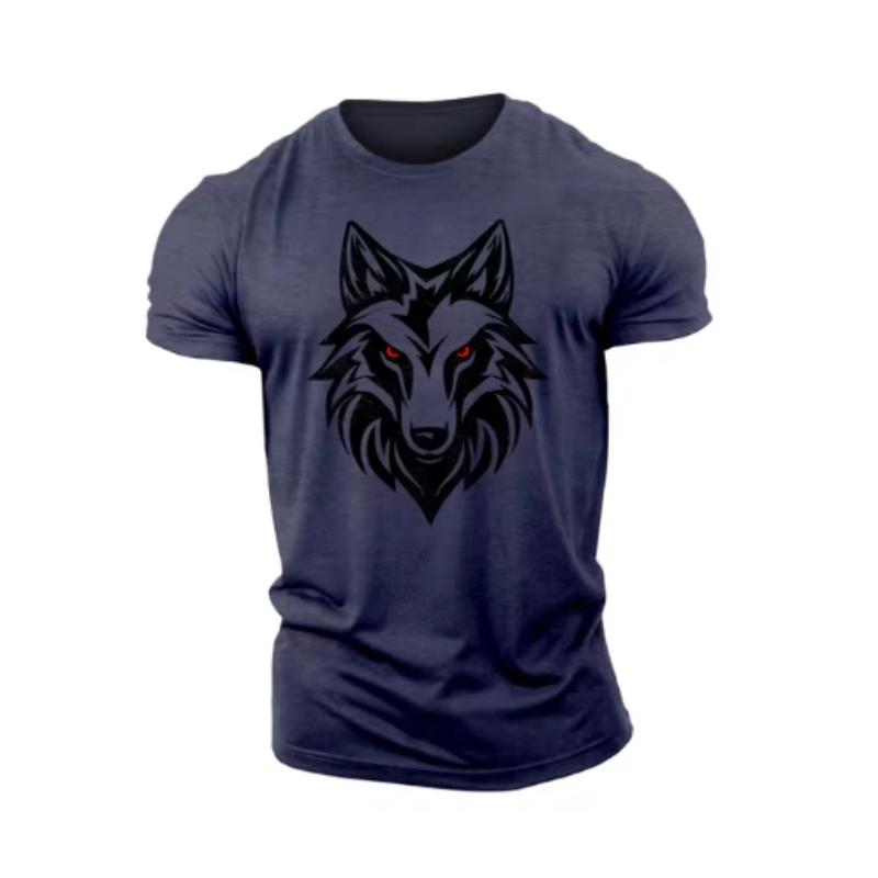 Funny 3D Wolf Pattern T Shirt For Men Summer Trend Sports Fitness Tee Fashion Oversized T-shirts Casual O-neck Short Sleeve Tops