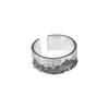 Adjustable Open Ring Men Women Vintage Mountain Texture Geometric Copper Band Retro Style Statement Jewelry
