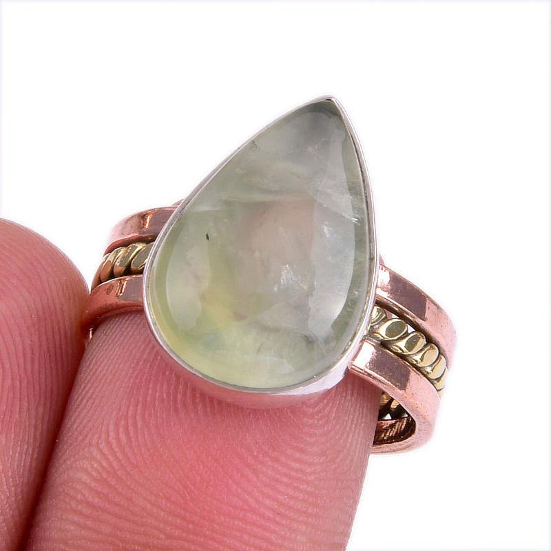 

Natural Aquamarine Gemstone Two Tone 925 Sterling Silver Jewelry Ring S.7.5 d3y69