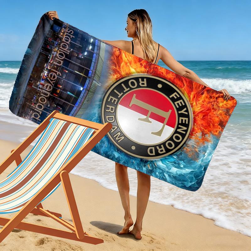 Feyenoord Print Strandtuch, Großes Weiches Schnelltrocknendes Handtuch für Strand Camping Schwimmen