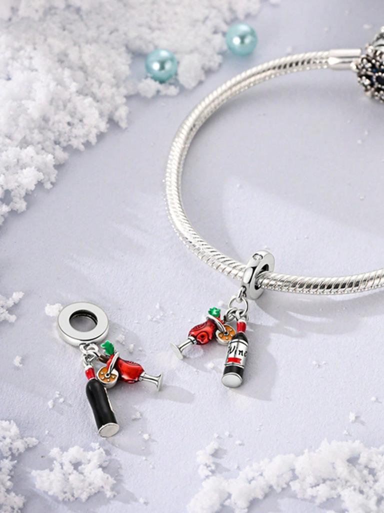 Charms Plata Copper Colors Rose Bag Colored Pencils Beads Charmpendant For Original Bracelet For Women Diy Jewelry Love Gift