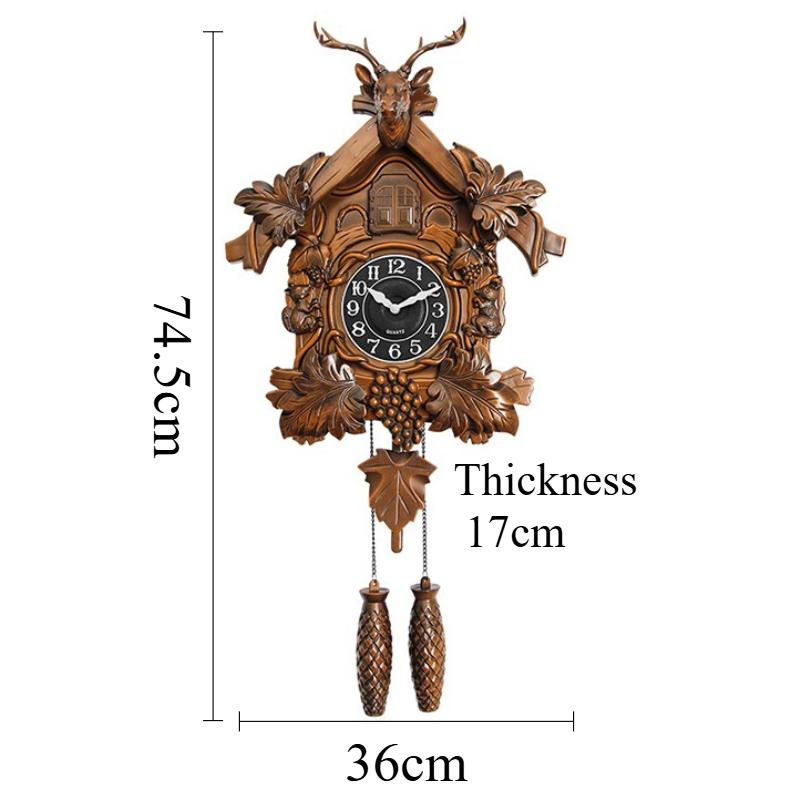 

Wall Clock Aesthetic Cuckoo Clocks Retro Wall Watch Decorative Watches Luxury Living Room Ornaments Elegant Home Decoration коричневый