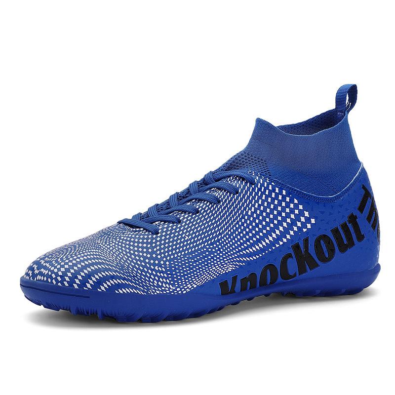 503 Football Shoes Children Boys Girls Teenagers With A High Top Fly Weave Leather Surface HG Long Nails FG Broken TF Flat Bottom Training