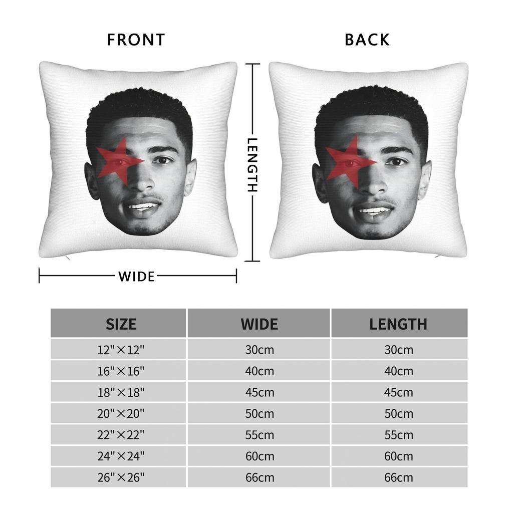 Jude Bellingham big head red star Pillow Cover Comfy Cushion Cover Funny Pillow Case For Chair Sofa Home Decor