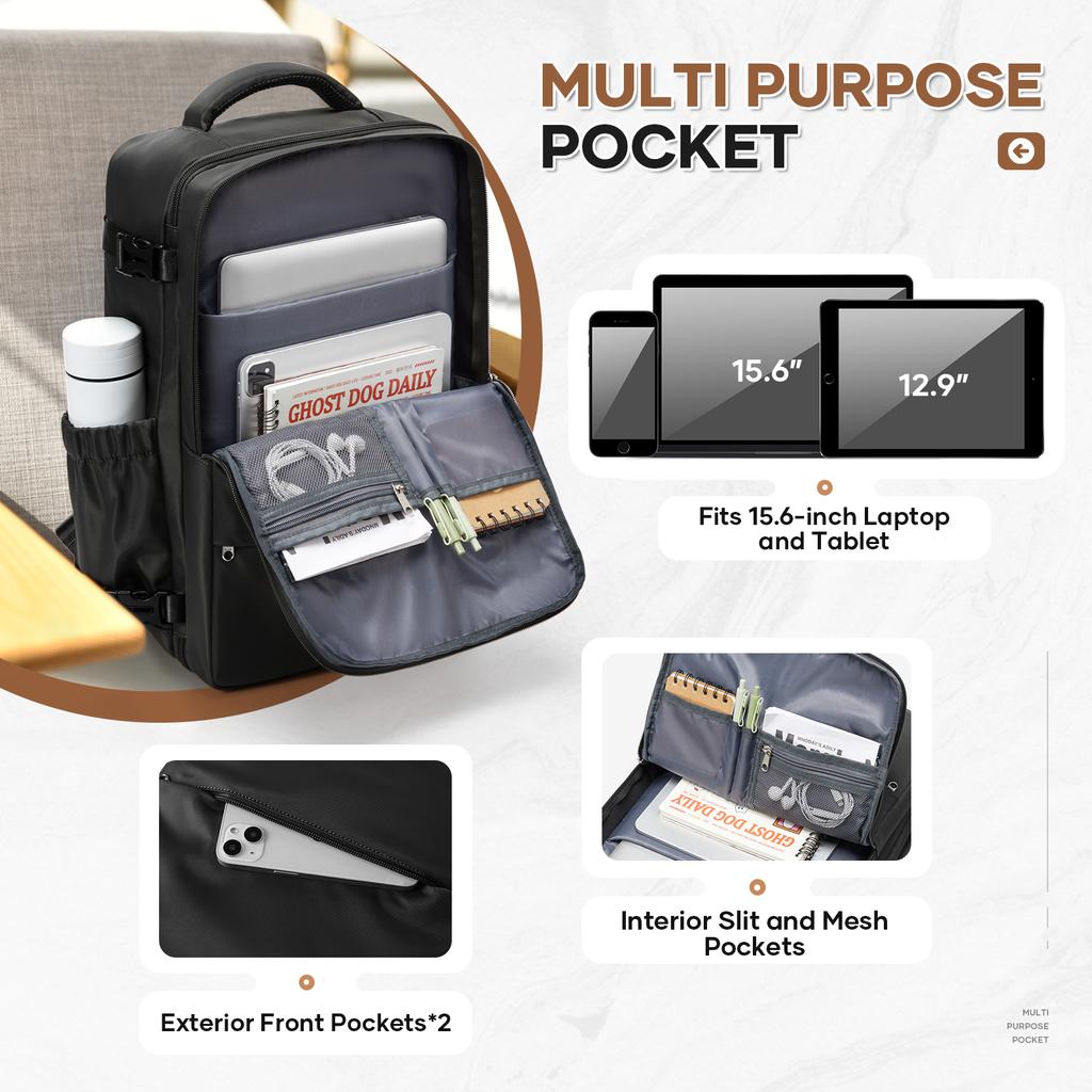 Large Capacity Travel Backpack Men Women's Bag, Laptop College Backpack Journey Carry On Backpack Hand Travel Bag Essentials